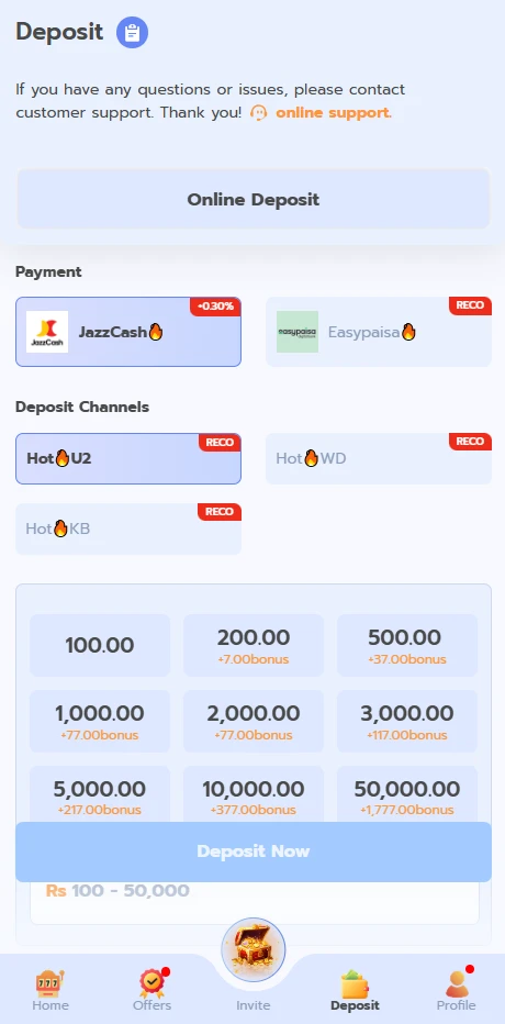 883V Game Deposit and Withdrawal Options